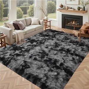 Safavieh Gray and Black Shag Area Rug, 6x9